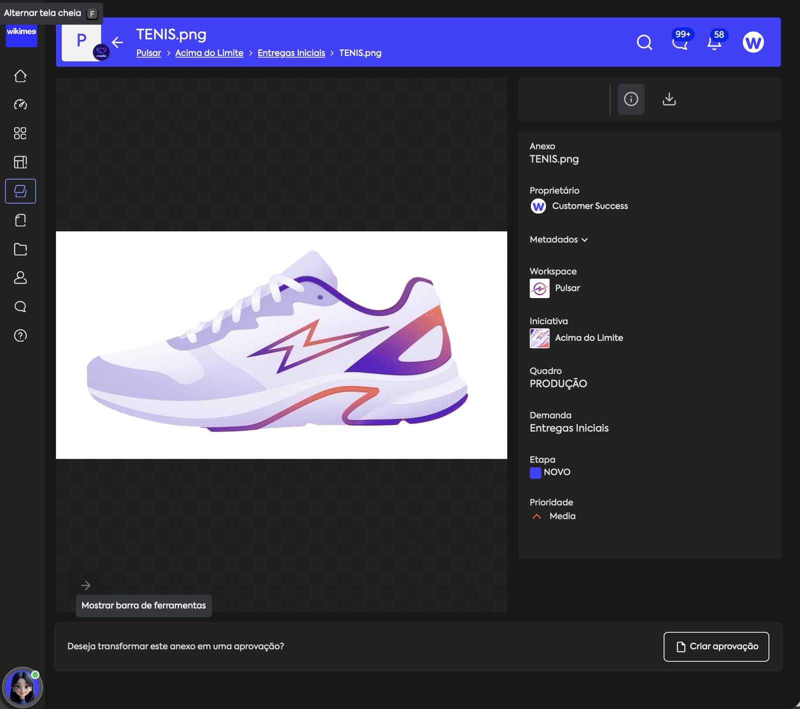 Pantalla de Wikimee: detalle de un asset de la campaña en el archivo de la marca